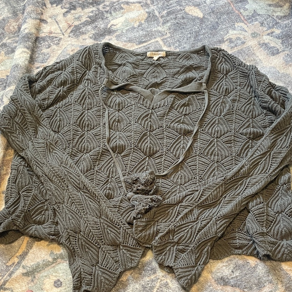 Maurices Green Textured V-Neck Sweater